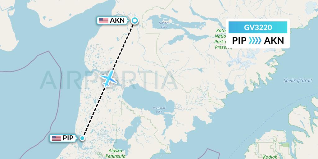 GV3220 Grant Aviation Flight Map: Pilot Point to King Salmon