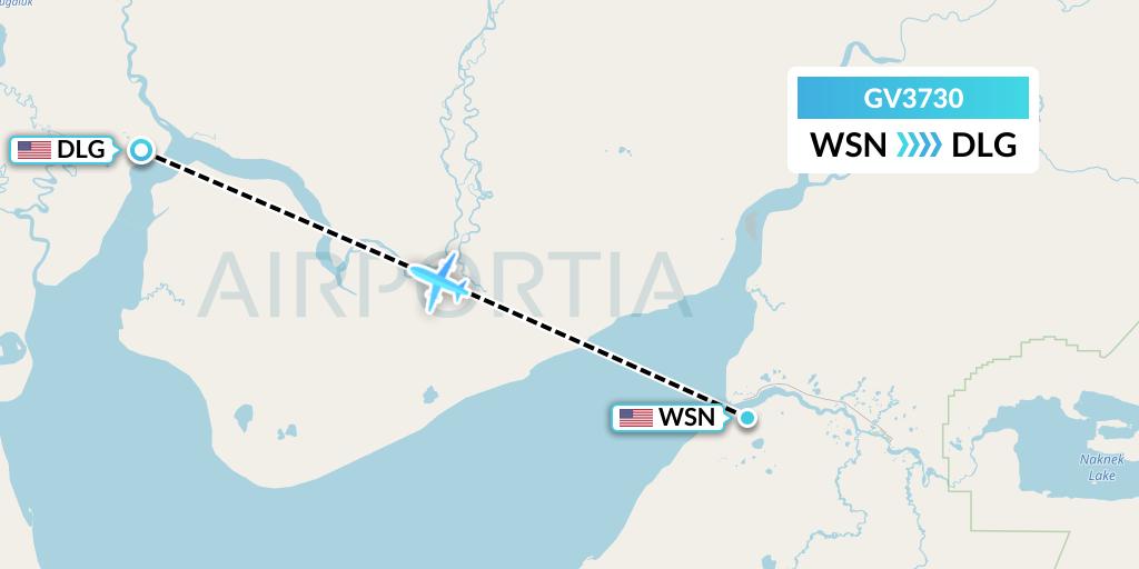 GV3730 Grant Aviation Flight Map: South Naknek to Dillingham