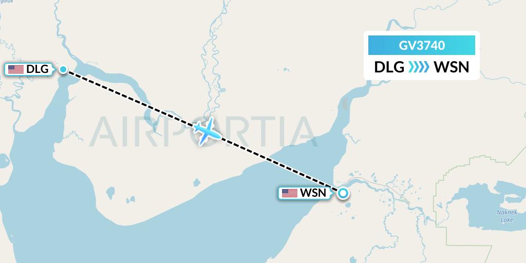 GV3740 Grant Aviation Flight Map: Dillingham to South Naknek