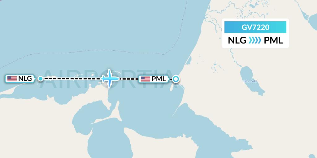 GV7220 Grant Aviation Flight Map: Nelson Lagoon to Cold Bay