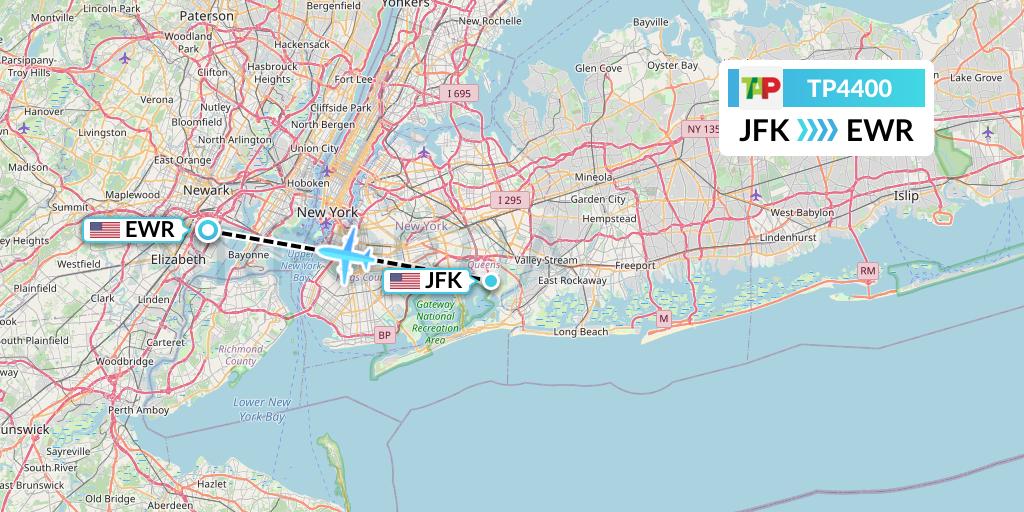 TP4400 TAP Portugal Flight Map: New York to New York