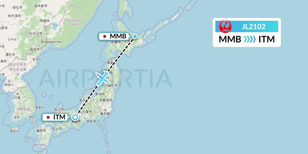 JL2102 Flight Status Japan Airlines Memanbetsu to Osaka (JAL2102)
