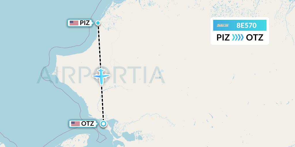 8E570 Bering Air Flight Map: Point Lay to Kotzebue