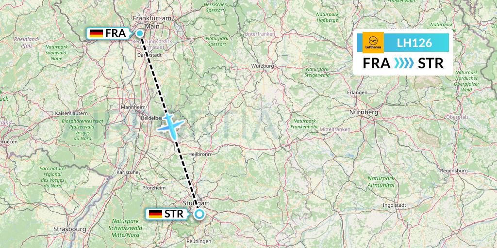 LH126 Lufthansa Flight Map: Frankfurt to Stuttgart