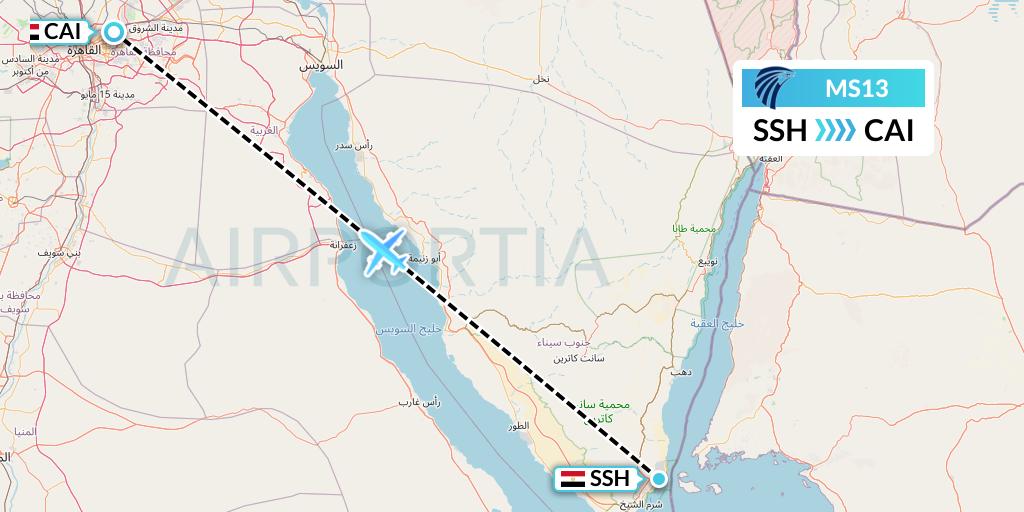 MS13 EgyptAir Flight Map: Sharm el-Sheikh to Cairo