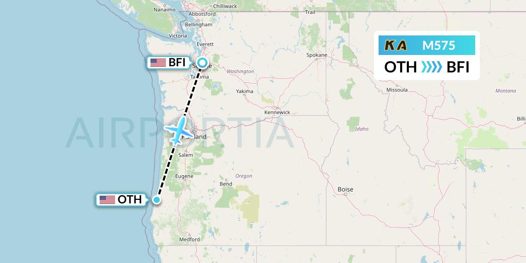 M575 Kenmore Air Flight Map: North Bend to Seattle