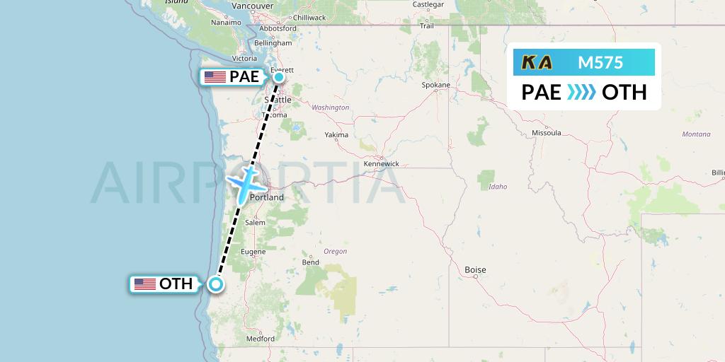 M575 Kenmore Air Flight Map: Everett to North Bend