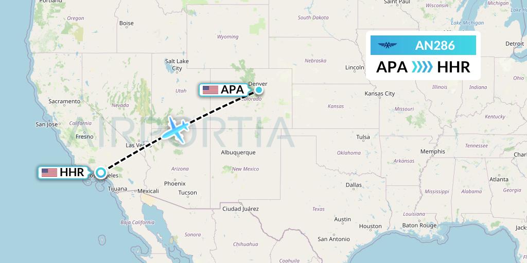AN286 Advanced Air Flight Map: Denver to Hawthorne