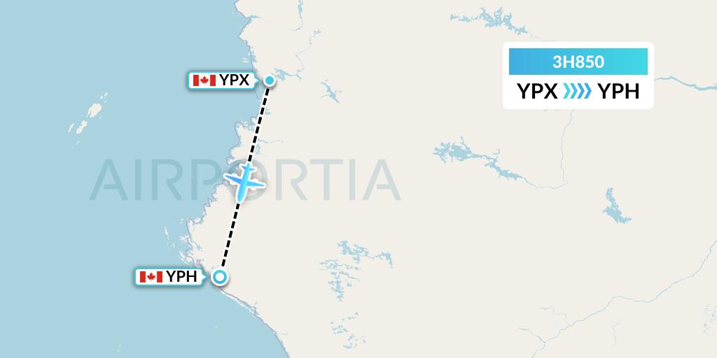 3H850 Air Inuit Flight Map: Puvirnituq to Inukjuak