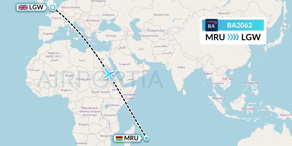Ba Flight Tracker Map Ba2062 Flight Status British Airways: Port Louis To London (Baw2062)