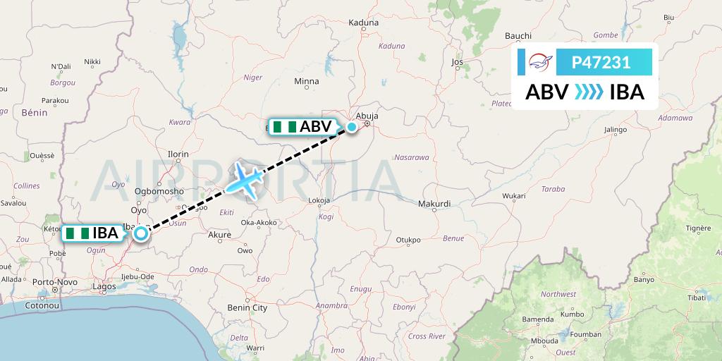 P47231 Air Peace Flight Map: Abuja to Ibadan