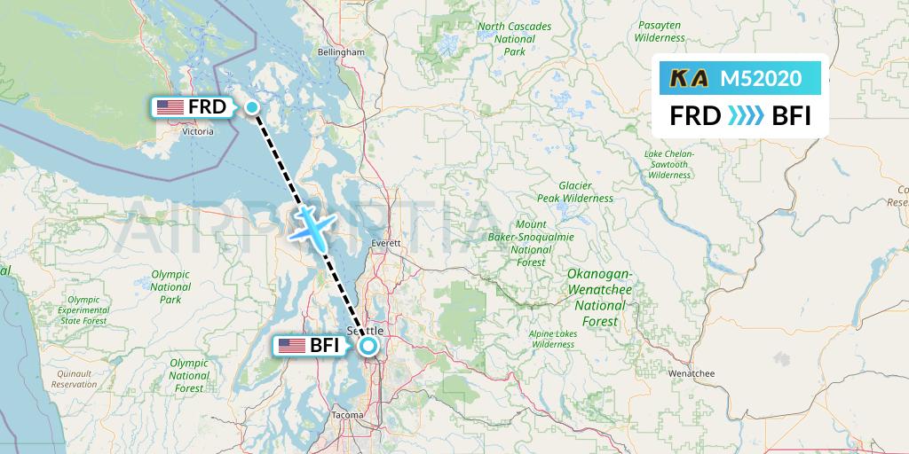M52020 Kenmore Air Flight Map: Friday Harbor to Seattle