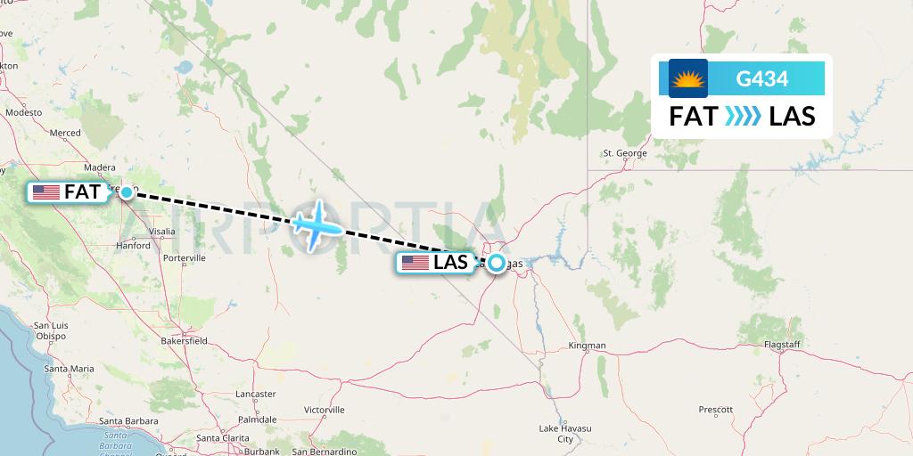 G434 Allegiant Air Flight Map: Fresno to Las Vegas