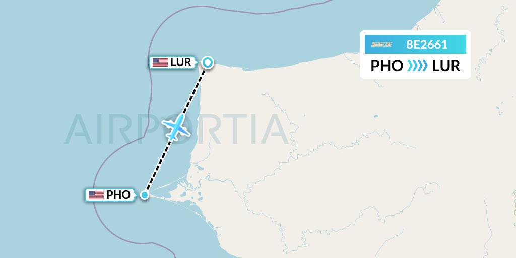 8E2661 Bering Air Flight Map: Point Hope to Cape Lisburne