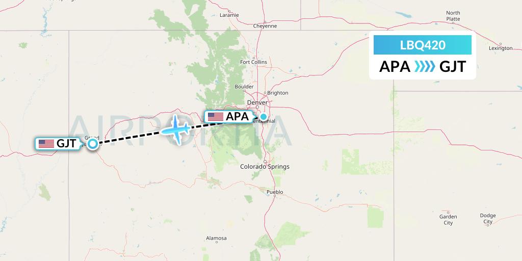 LBQ420 Quest Diagnostics Flight Map: Denver to Grand Junction