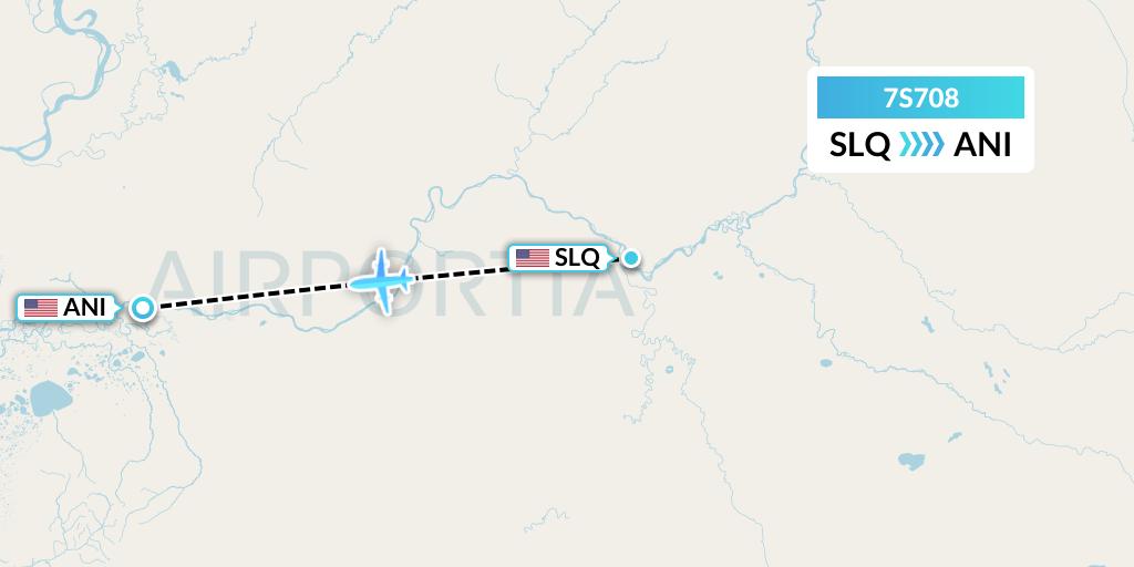 7S708 Ryan Air (USA) Flight Map: Sleetmute to Aniak