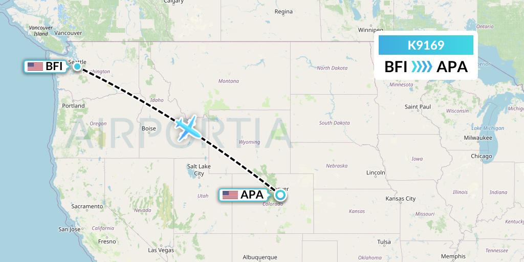 K9169 Kalitta Charters Flight Map: Seattle to Denver