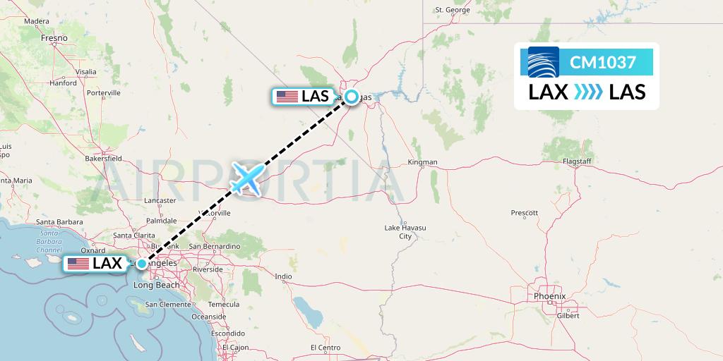 CM1037 Copa Airlines Flight Map: Los Angeles to Las Vegas