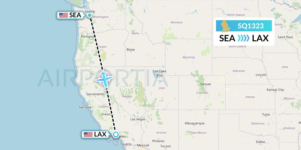 SQ1323 Singapore Airlines Flight Map: Seattle to Los Angeles