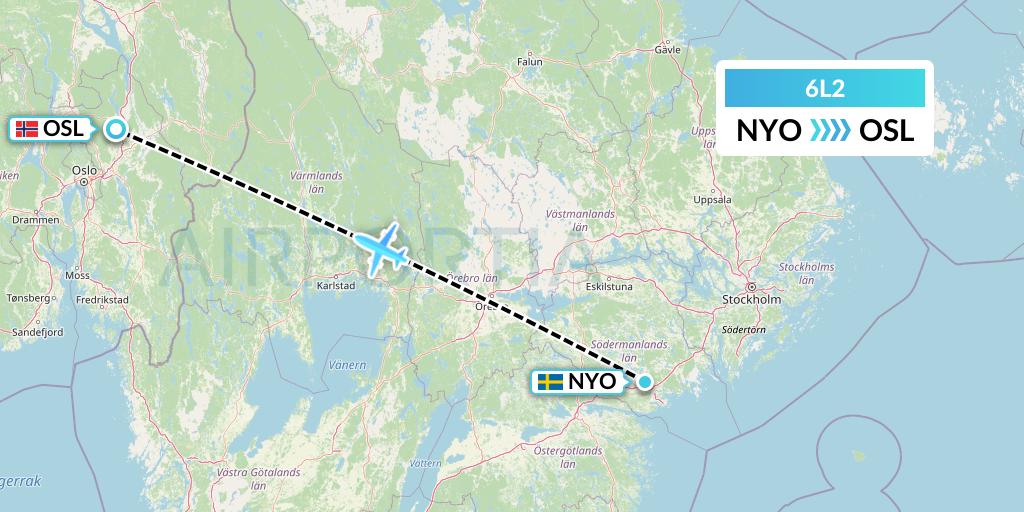 6L2 Aklak Air Flight Map: Stockholm to Oslo