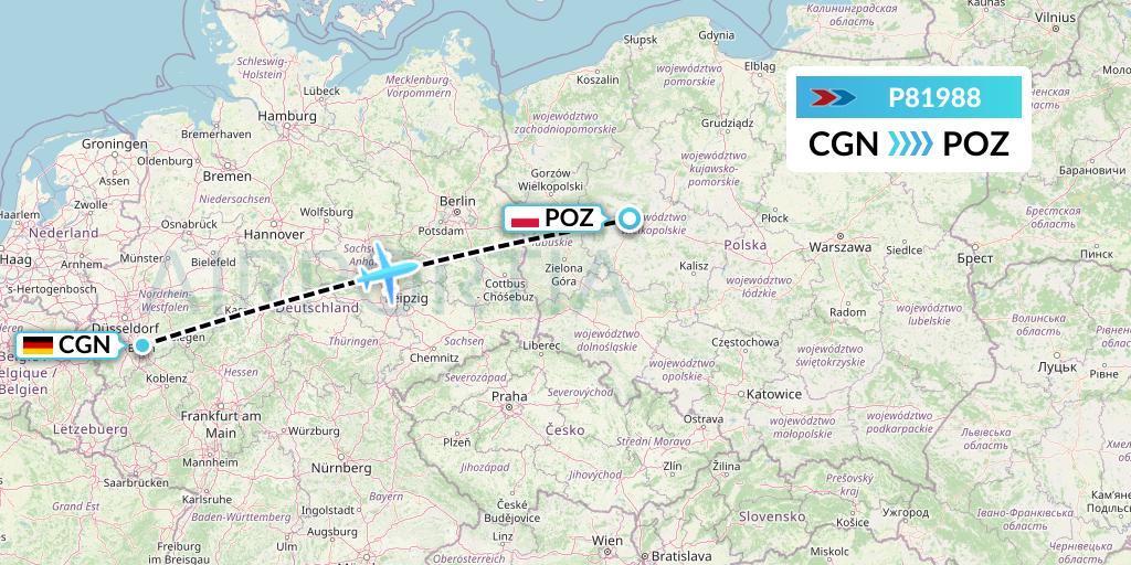 P81988 Sprint Air Flight Map: Cologne to Poznan