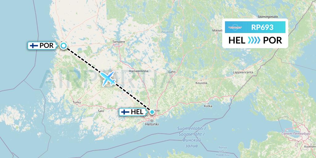 RP693 BASE (Budapest Aircraft Services) Flight Map: Helsinki to Pori