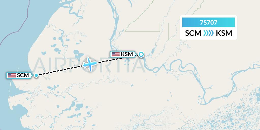 7S707 Ryan Air (USA) Flight Map: Scammon Bay to St. Mary's