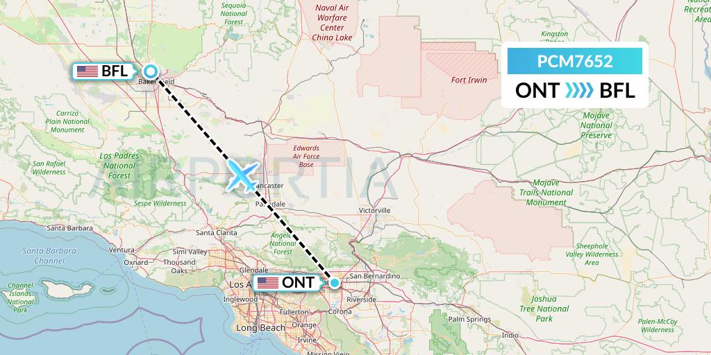 PCM7652 Westair Industries Flight Map: Ontario to Bakersfield