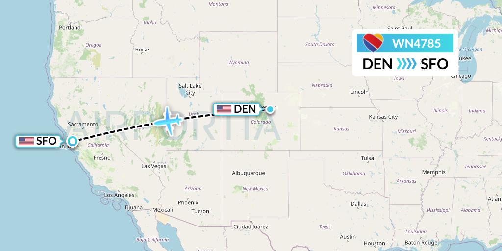 WN4785 Southwest Airlines Flight Map: Denver to San Francisco