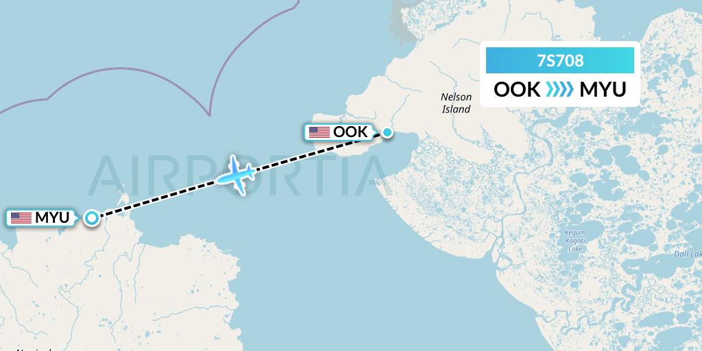 7S708 Ryan Air (USA) Flight Map: Toksook Bay to Mekoryuk