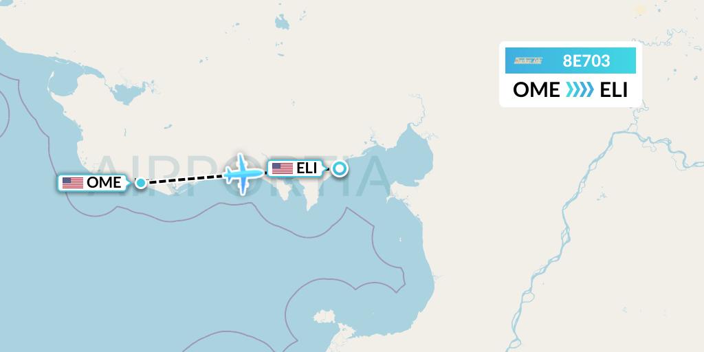8E703 Bering Air Flight Map: Nome to Elim