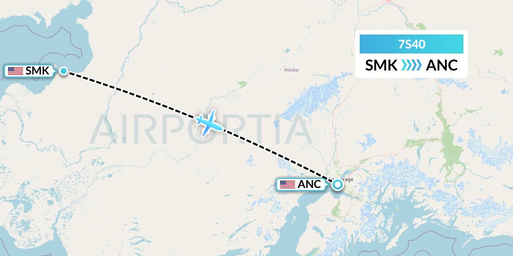 7S40 Ryan Air (USA) Flight Map: St Michael to Anchorage