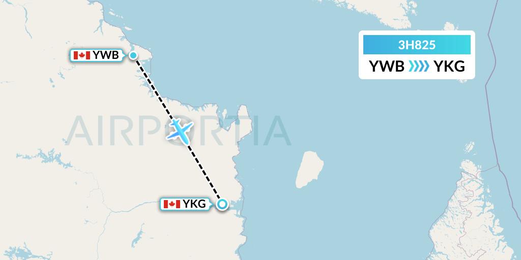 3H825 Air Inuit Flight Map: Kangiqsujuaq to Kangirsuk