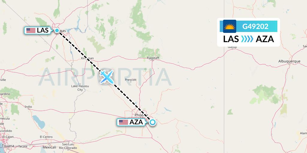 G49202 Allegiant Air Flight Map: Las Vegas to Phoenix