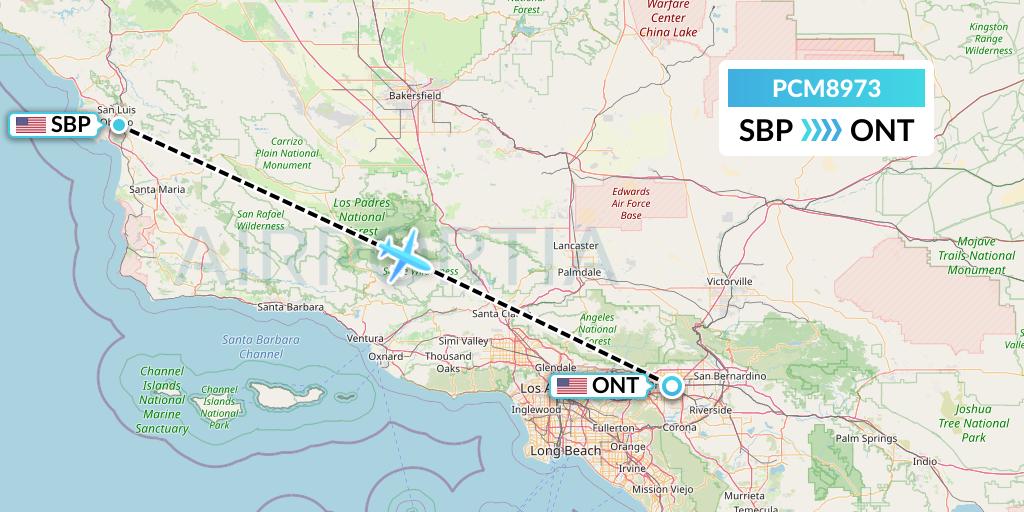 PCM8973 Westair Industries Flight Map: San Luis Obispo to Ontario
