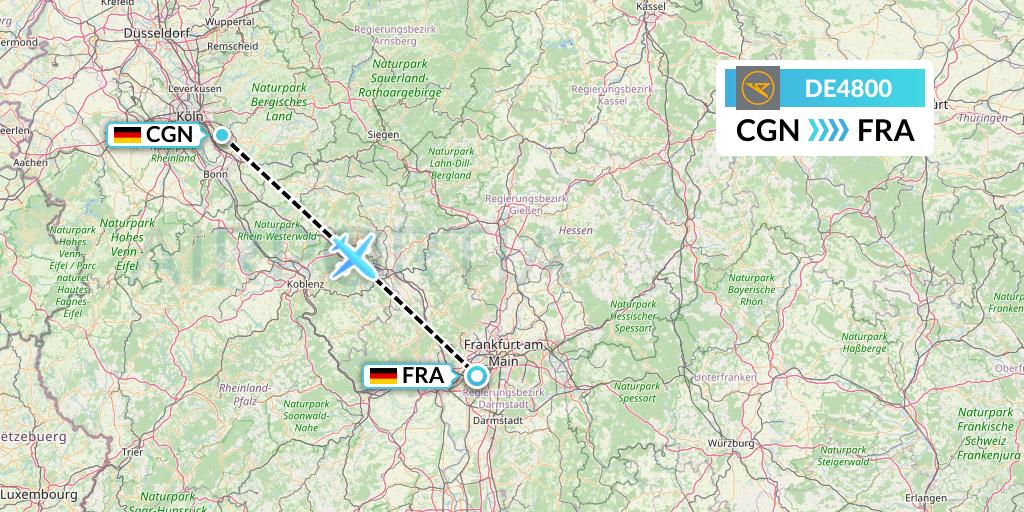 DE4800 Condor Flight Map: Cologne to Frankfurt