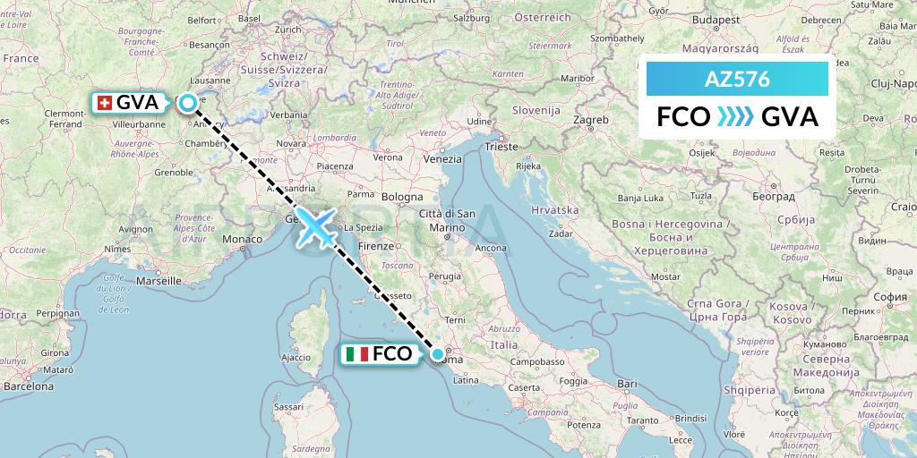AZ576 ITA Airways Flight Map: Rome to Geneva