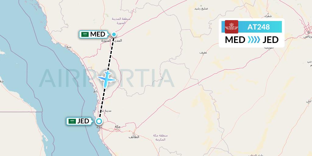 AT248 Royal Air Maroc Flight Map: Medina to Jeddah