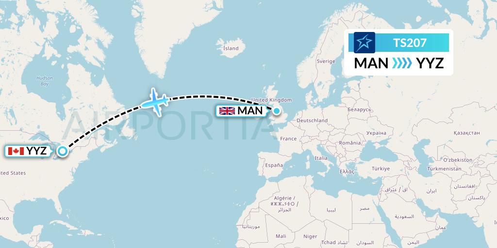 TS207 Flight Status Air Transat: Manchester to Toronto (TSC207)
