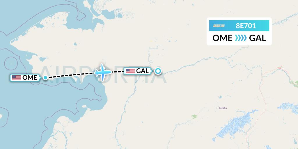 8E701 Bering Air Flight Map: Nome to Galena