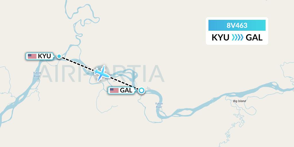 8V463 Wright Air Service Flight Map: Koyukuk to Galena