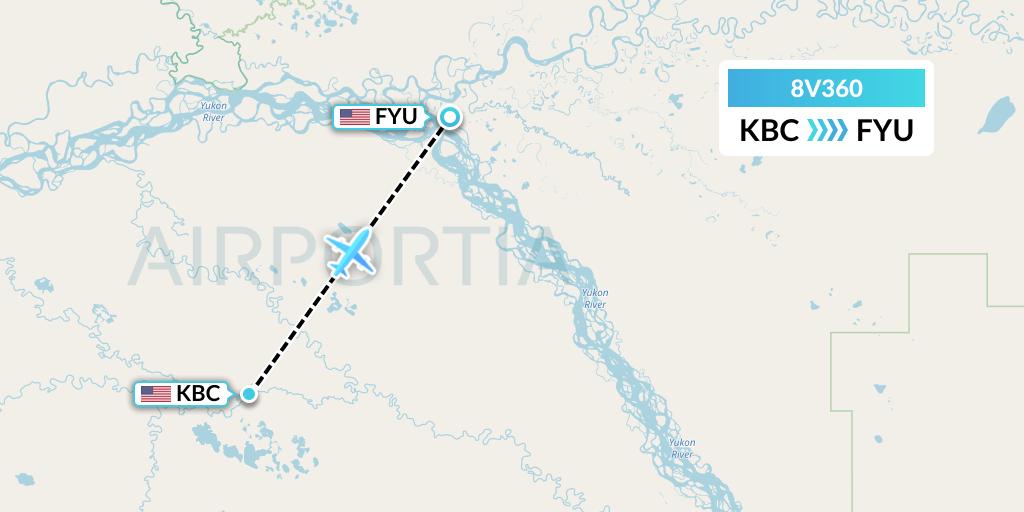 8V360 Wright Air Service Flight Map: Birch Creek to Fort Yukon