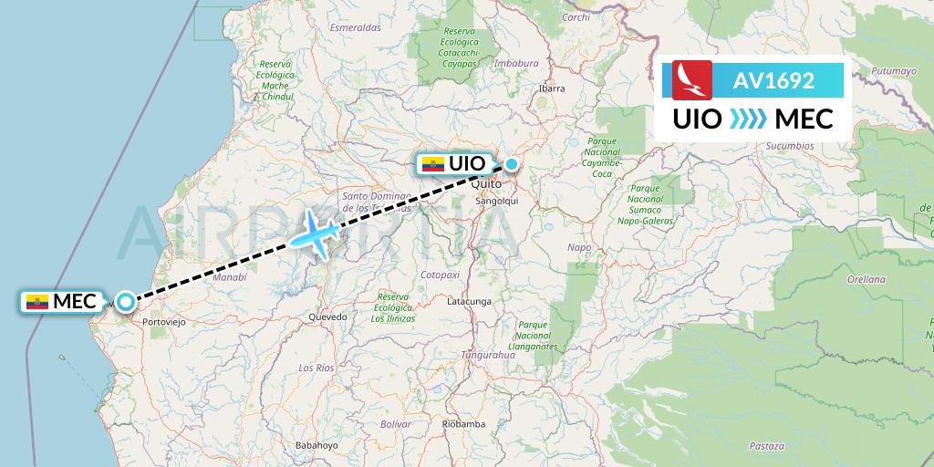 AV1692 Avianca Flight Map: Quito to Manta
