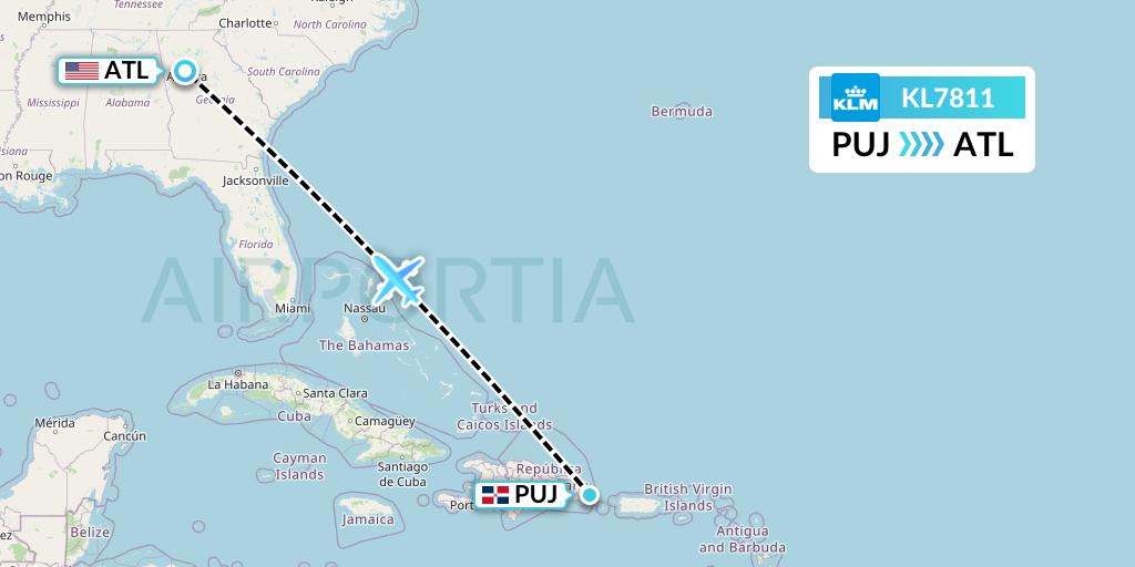 KL7811 Flight Status KLM Punta Cana to Atlanta (KLM7811)