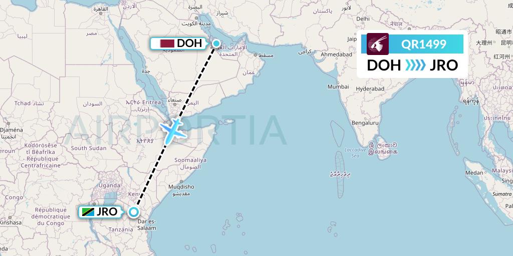 QR1499 Flight Status Qatar Airways Doha to Kilimanjaro (QTR1499) QR1499 Flight Status Qatar Airways Doha to Kilimanjaro (QTR1499)