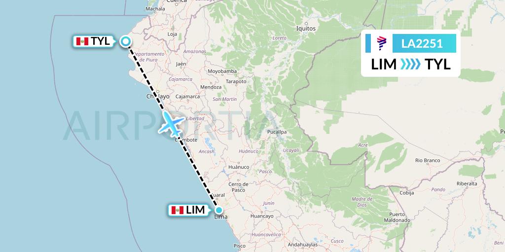 LA2251 Flight Status LAN Airlines Lima to Talara (LAN2251)