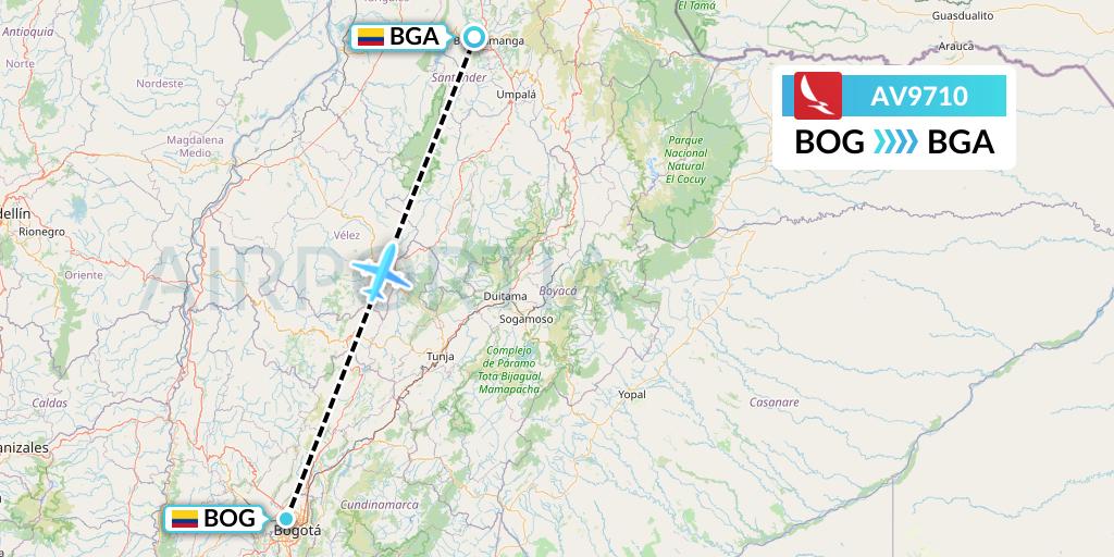 AV9710 Avianca Flight Map: Bogota to Bucaramanga
