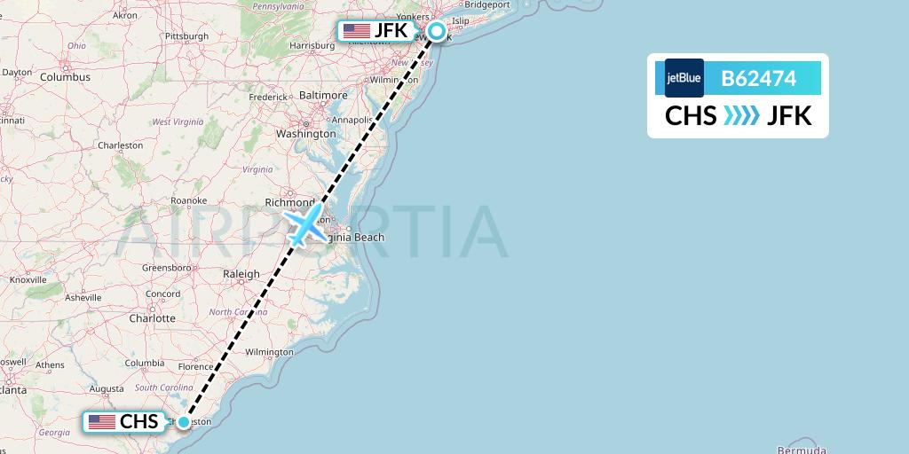 B62474 Flight Status JetBlue Airways Charleston to New York (JBU2474)