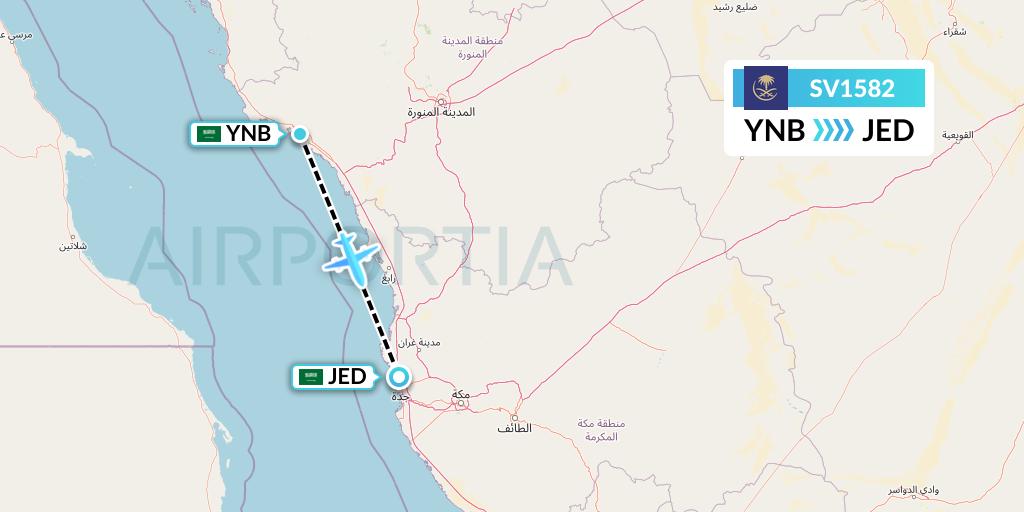 SV1582 Flight Status Saudi Arabian Airlines Yanbu to Jeddah (SVA1582)