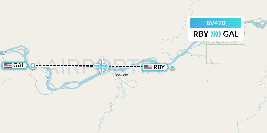8V470 Wright Air Service Flight Map: Ruby to Galena